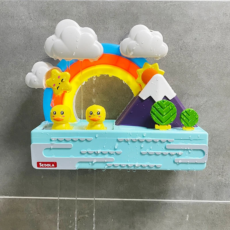 Duck Slide Bath Toy, Rainbow Water Track Bath Toy, Duck Shower Pipeline Bath Toy, or Kids Rainbow Bath Track Toy