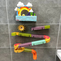 Duck Slide Bath Toy, Rainbow Water Track Bath Toy, Duck Shower Pipeline Bath Toy, or Kids Rainbow Bath Track Toy