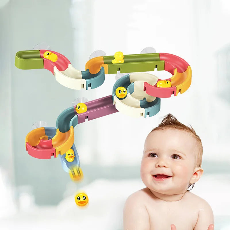 Duck Slide Bath Toy, Rainbow Water Track Bath Toy, Duck Shower Pipeline Bath Toy, or Kids Rainbow Bath Track Toy