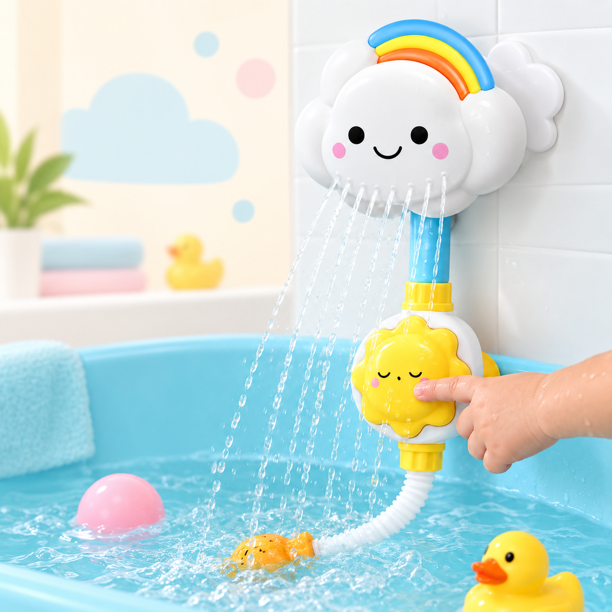 Rainbow Cloud Bath Shower Toy