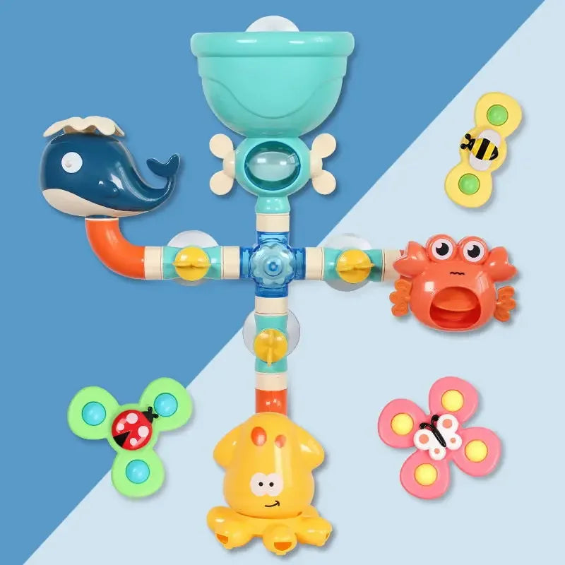 Whale & Dinosaur DIY Water Pipe Bath Toy for Kids 🛁💦