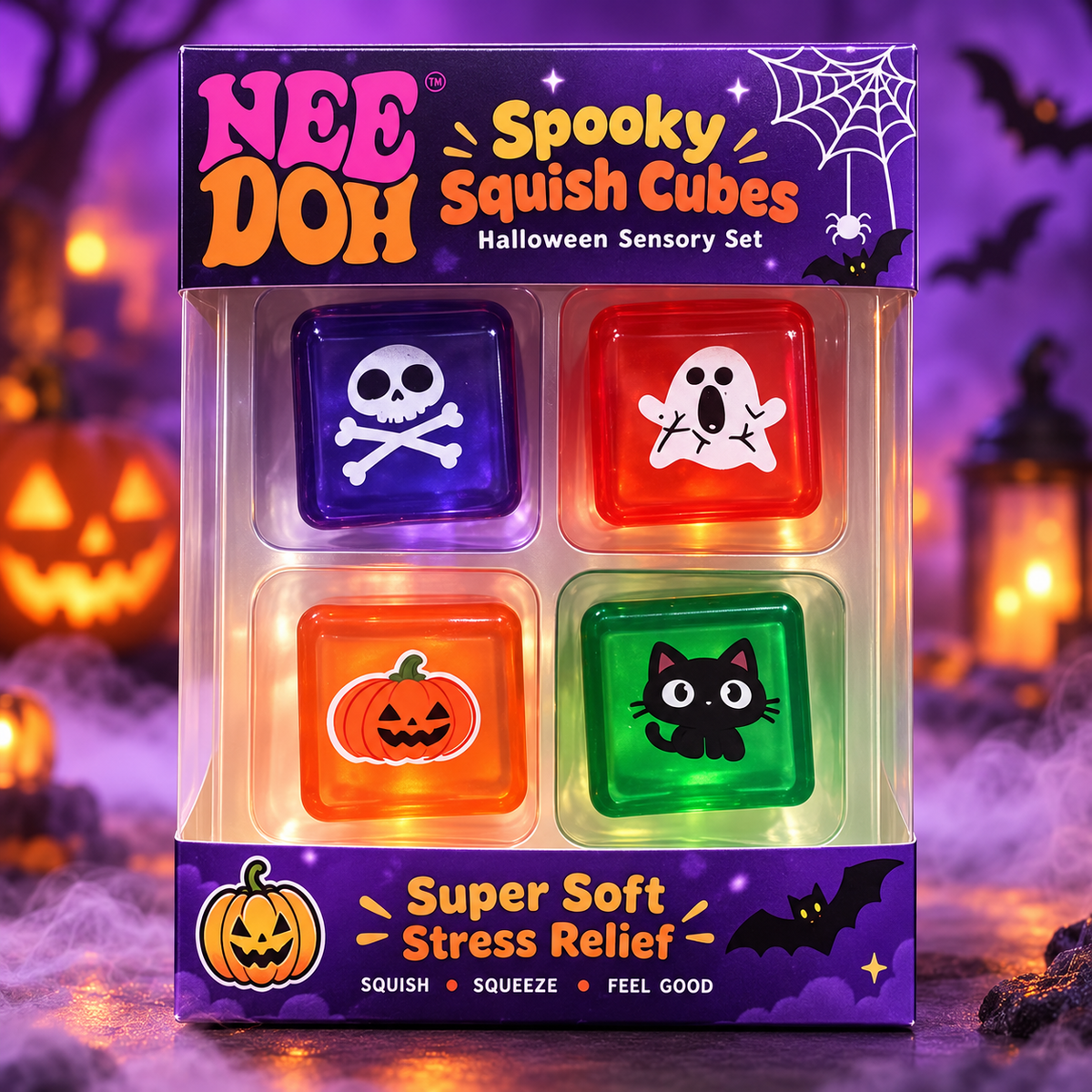 Spooky Squish Cubes Halloween Sensory Toy Set