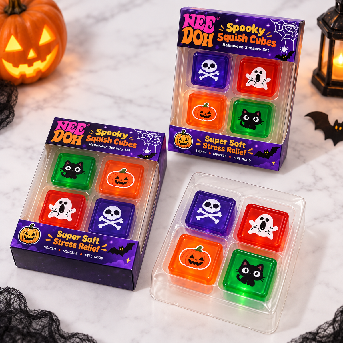 Spooky Squish Cubes Halloween Sensory Toy Set